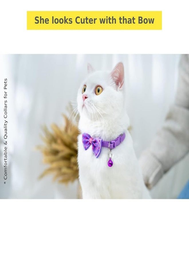 KittuPet طوقان من KittuPet، عبوة من قطعتين، طوق مزين بالزهور للقطط الصغيرة والجراء والكلاب، مقاس 10 مم، طوق للقطط مع جرس، طوق متين وآمن للقطط، مصنوع من النايلون. - Image 4